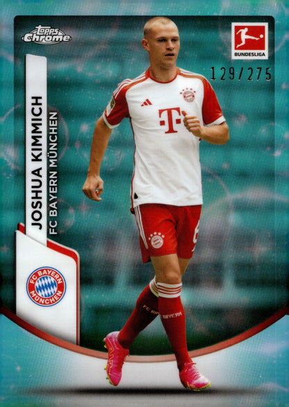 Joshua Kimmich 2023 - 24 Topps Chrome Bundesliga Aqua Bubble Refractor 129/275 - Collector Store LLC