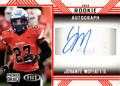 Jovante Moffatt 2020 Sage Hit Premier Draft RC Auto #A27 - Collector Store LLC