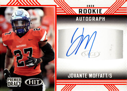 Jovante Moffatt 2020 Sage Hit Premier Draft RC Auto #A27 - Collector Store LLC