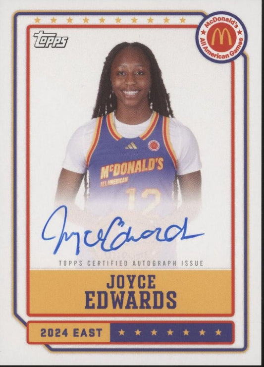 Joyce Edwards 2024 Topps Chrome McDonald's All American Auto EA - JE - Collector Store LLC