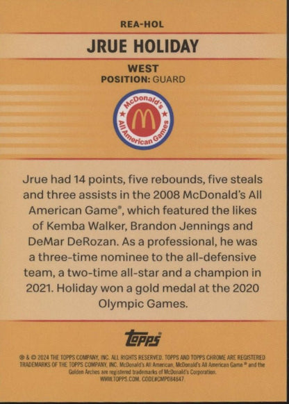 Jrue Holiday 2024 Chrome McDonald's All American Franchise Pick Tie Dye 20/25 - Collector Store LLC