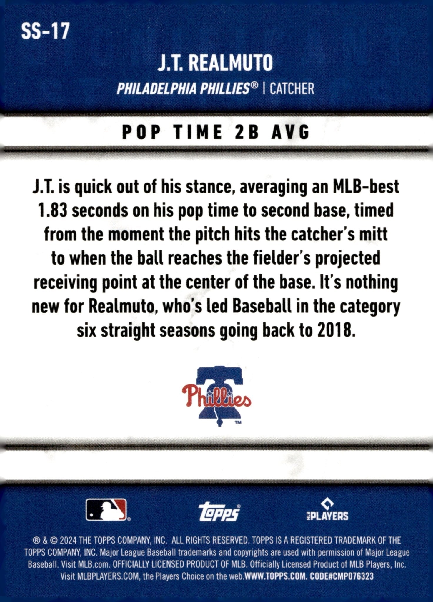 JT Realmuto 2024 Topps Series 2 Significant Statistics SS - 17 - Collector Store LLC