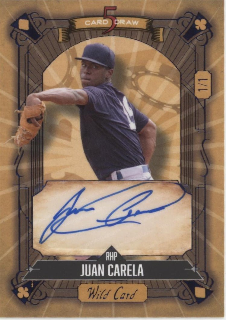 Juan Carela 2024 Wild Card 5 Card Draft Blue Auto 1/1 - Collector Store LLC