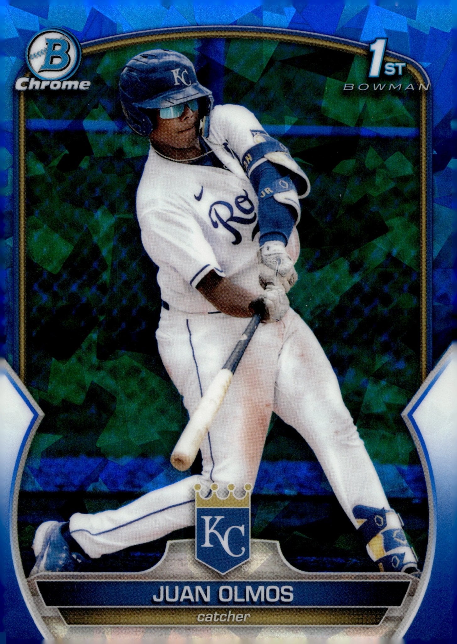 Juan Olmos 2023 Bowman Chrome Sapphire Blue Ice Refractor BCP - 136 - Collector Store LLC