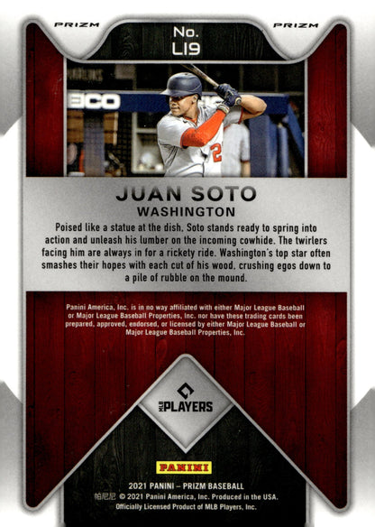Juan Soto 2021 Panini Prizm Lumber Inc Prizm LI9 - Collector Store LLC