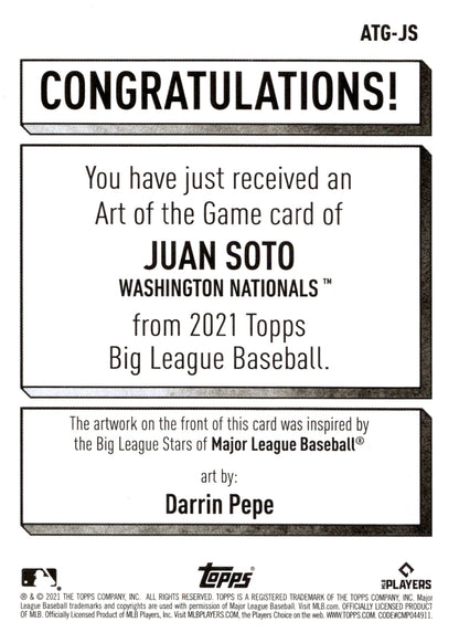 Juan Soto 2021 Topps Big League ATG - JS - Collector Store LLC