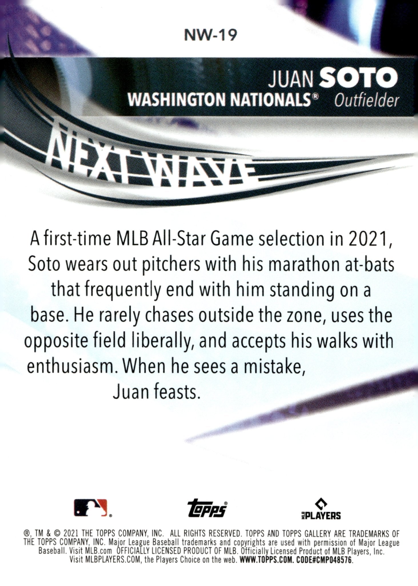 Juan Soto 2021 Topps Gallery Next Wave NW - 19 - Collector Store LLC