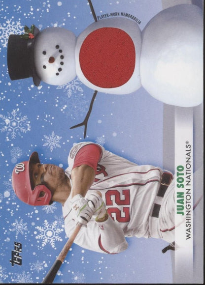 Juan Soto 2021 Topps Walmart Holiday Mega Swatch #WRC - JS - Collector Store LLC