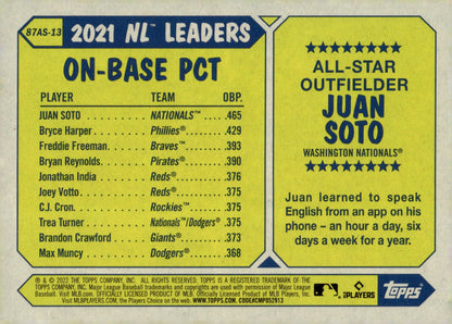 Juan Soto 2022 Topps 35th Anniversary All Star 87AS - 13 - Collector Store LLC