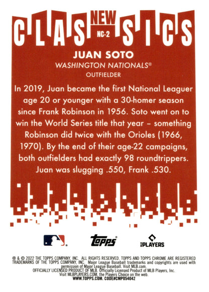 Juan Soto 2022 Topps Chrome New Classics Refractor NG - 2 2 - Collector Store LLC