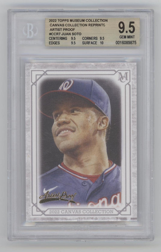 Juan Soto 2022 Topps Museum Collection Canvas Artist Proof #CCR - 7 Beckett 9.5 - Collector Store LLC