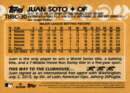 Juan Soto 2023 Topps Chrome 35th Anniversary Mojo Refractor T88C - 30 - Collector Store LLC