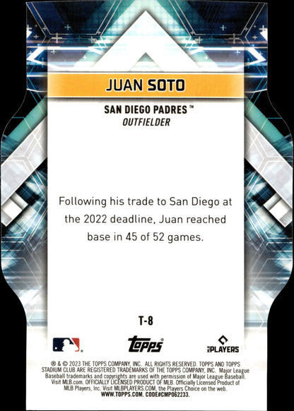 Juan Soto 2023 Topps Stadium Club Triumvirates Die - Cut T - 8 - Collector Store LLC