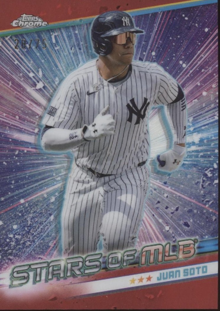 Juan Soto 2024 Topps Chrome Stars of MLB Red Refractor 28/75 CSMLB - 61 - Collector Store LLC