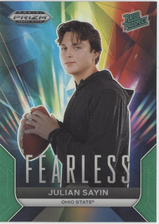 Julian Sayin 2024 Panini Prizm Draft Picks Fearless Rated Prospect Prizm #F - JS - Collector Store LLC