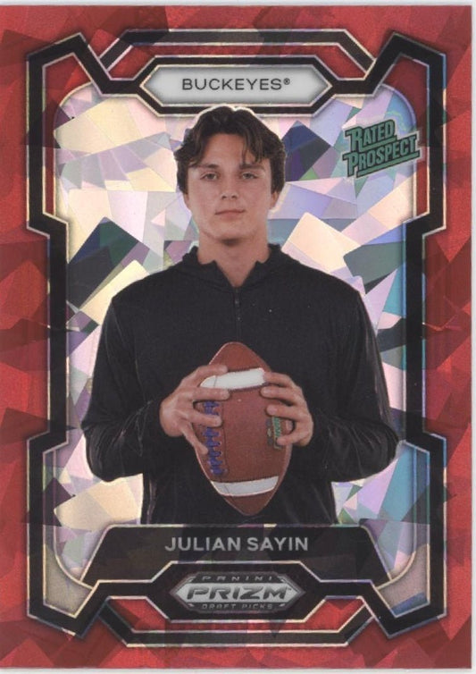Julian Sayin 2024 Panini Prizm Draft Picks Rated Prospect Red Ice Prizm #193 - Collector Store LLC
