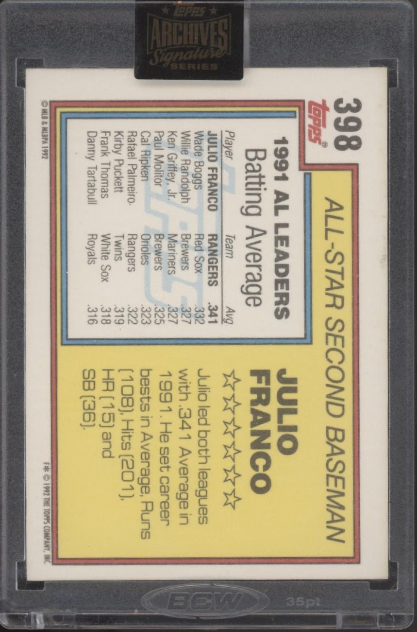 Julio Franco 2022 Topps Archives Signature Series Auto 50/75 #398 - Collector Store LLC