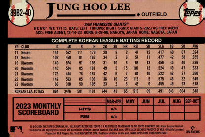 Jung Hoo Lee 2024 Topps 35th Anniversary RC #89B2 - 40 - Collector Store LLC