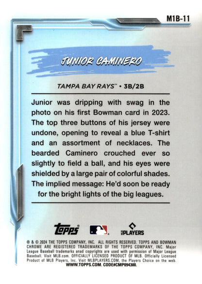 Junior Caminero 2024 Bowman Chrome My 1st Bowman Mojo Refractor RC #M1B - 11 - Collector Store LLC