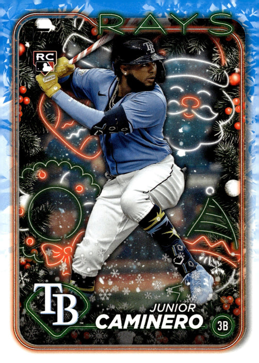 Junior Caminero 2024 Topps Holiday Blue RC #H25 - Collector Store LLC