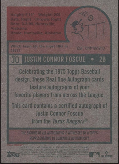 Justin Foscue 2024 Topps Heritage High Number RC Auto 14/75 ROA - JU - Collector Store LLC