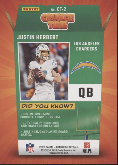 Justin Herbert 2023 Panini Donruss Crunch Time CT - 2 - Collector Store LLC