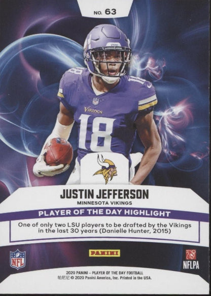 Justin Jefferson 2020 Panini Player of the Day RC #63 - Collector Store LLC