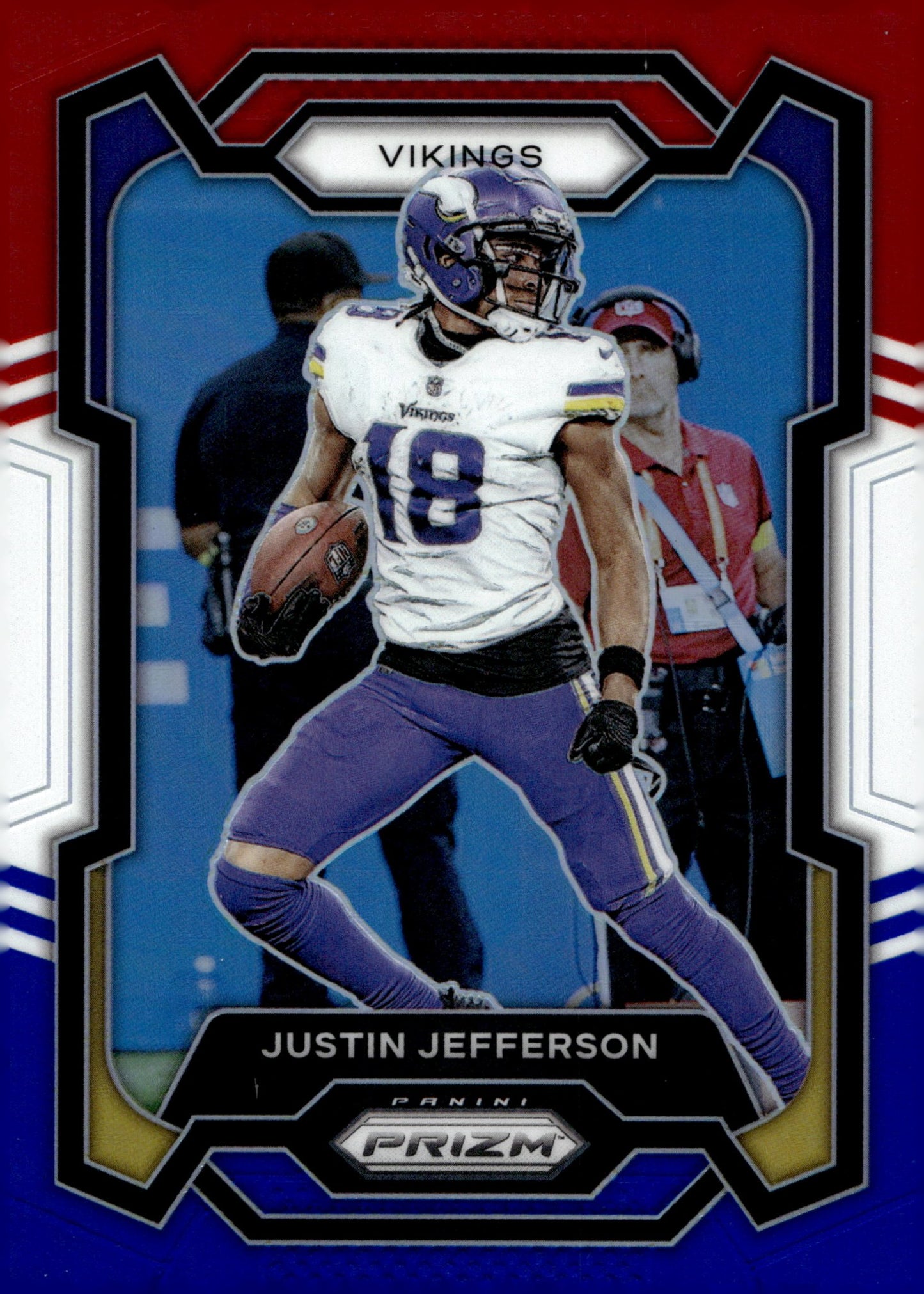 Justin Jefferson 2023 Panini Prizm Red White & Blue Prizm #195 #1 - Collector Store LLC