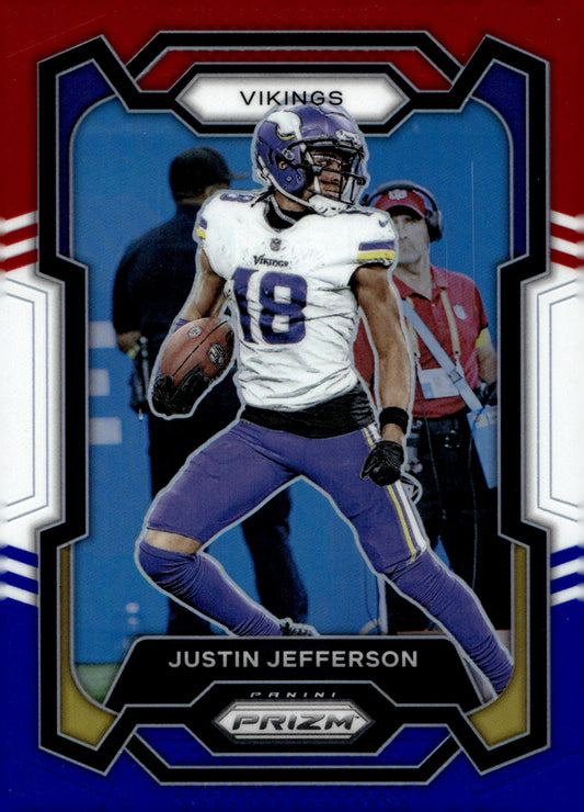 Justin Jefferson 2023 Panini Prizm Red White & Blue Prizm #195 #2 - Collector Store LLC