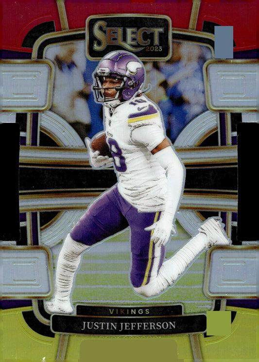 Justin Jefferson 2023 Panini Select Die - Cut Tri Color Prizm #65 - Collector Store LLC