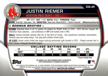 Justin Riemer 2023 Bowman Chrome Auto #CDA - JRI - Collector Store LLC