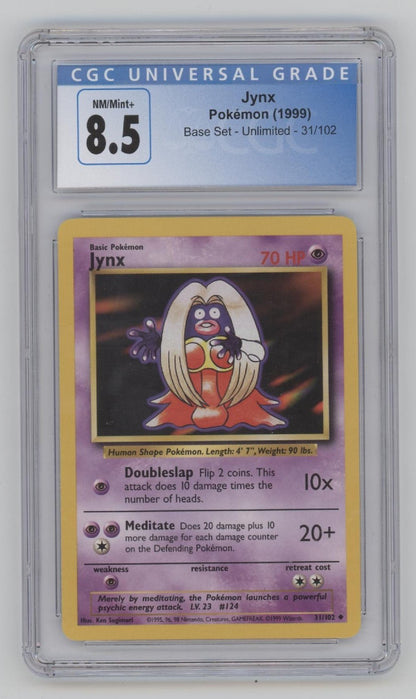 jinx pokemon card Jynx Pokemon Base Set Unlimited #31 CGC 8.5