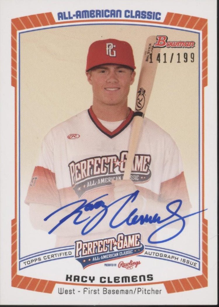 Kacy Clemens 2012 Bowman Perfect Game All American Classic Auto PG - KC - Collector Store LLC