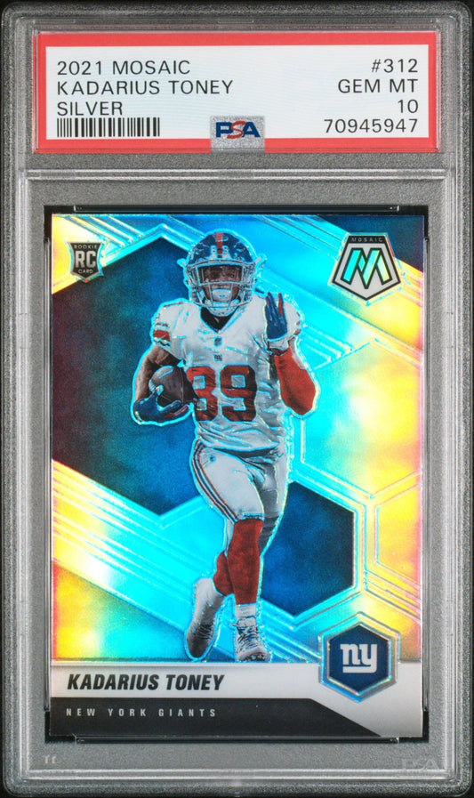 Kadarius Toney 2021 Panini Mosaic Silver Prizm RC #312 PSA 10 - Collector Store LLC