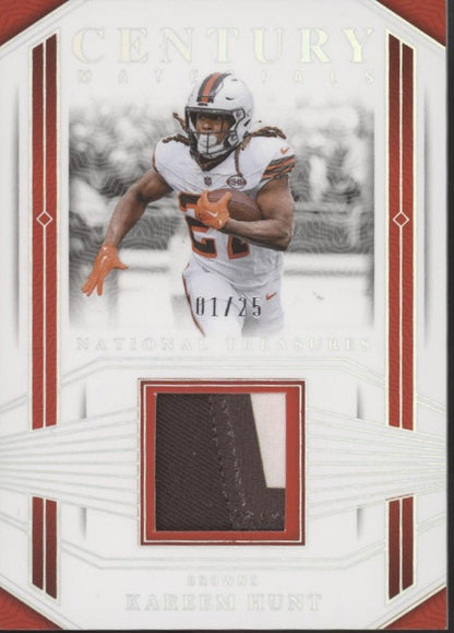 Kareem Hunt 2023 Panini National Treasures Century Swatch 01/25 #CEN - KHT - Collector Store LLC