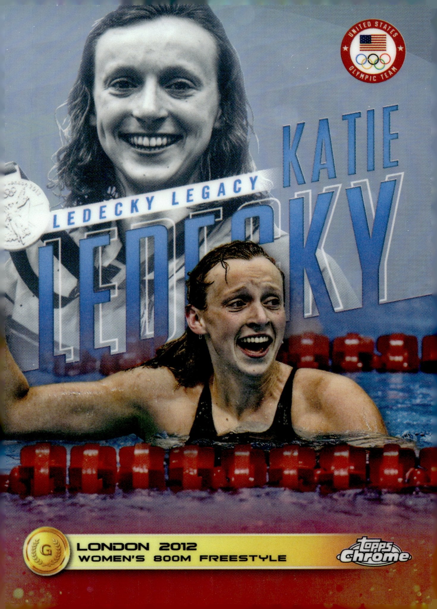 Katie Ledecky 2024 Chrome US Olympic & Paralympic Hopefuls Refractor #KL - 10 - Collector Store LLC