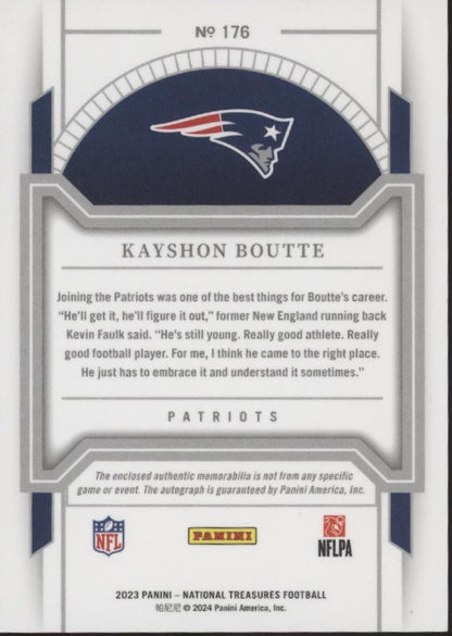 Kayshon Boutte 2023 Panini National Treasures Green Swatch RC Auto 15/80 #176 - Collector Store LLC