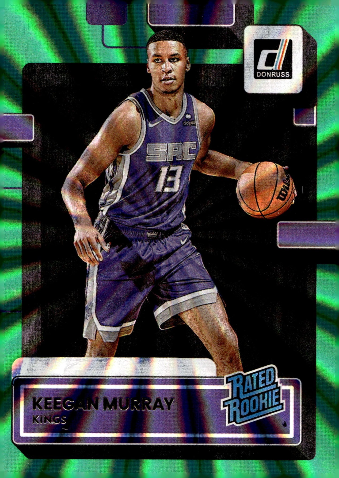 Keegan Murray 2022 - 23 Panini Donruss Rated Rookie Green Laser RC #204 - Collector Store LLC