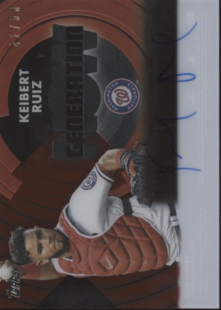 Keibert Ruiz 2022 Topps Clearly Generation Now Auto 41/50 #GNA - RUI - Collector Store LLC