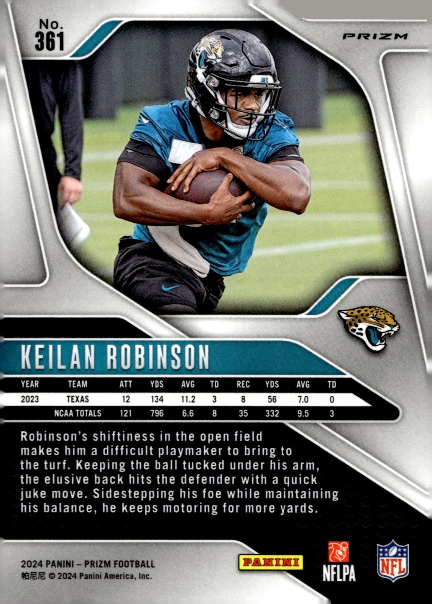 Keilan Robinson 2024 Panini Prizm Orange Lazer Prizm #361 - Collector Store LLC