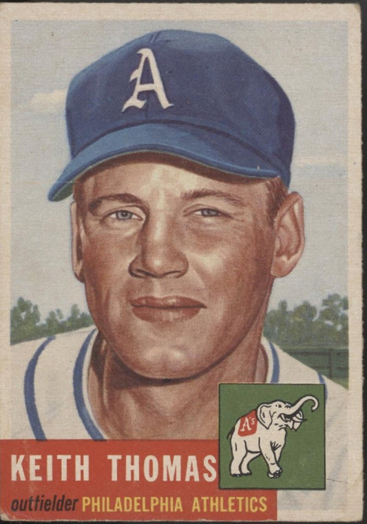 Keith Thomas 1953 Topps RC #129 Philadelphia Athletics VG - Collector Store LLC