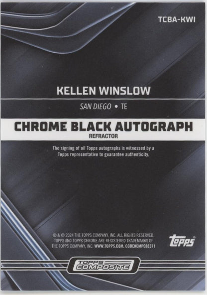 Kellen Winslow 2024 Topps Composite Chrome Black Refractor Auto 103/150 - Collector Store LLC