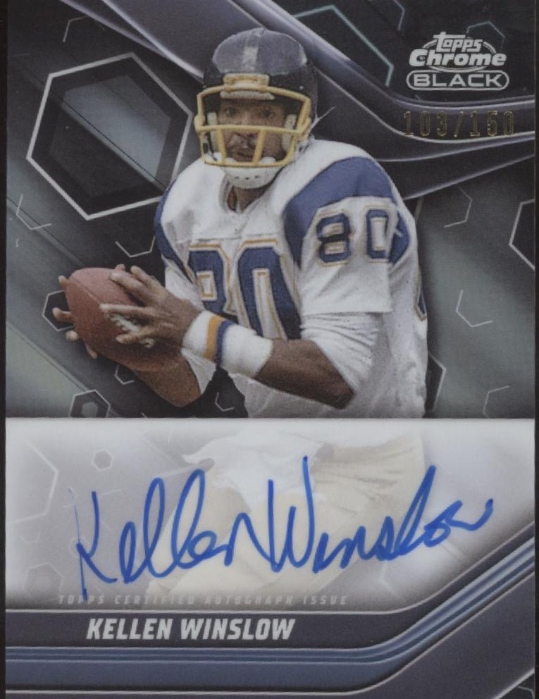 Kellen Winslow 2024 Topps Composite Chrome Black Refractor Auto 103/150 - Collector Store LLC