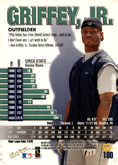 Ken Griffey Jr. 1998 Skybox Thunder #100 #2 - Collector Store LLC