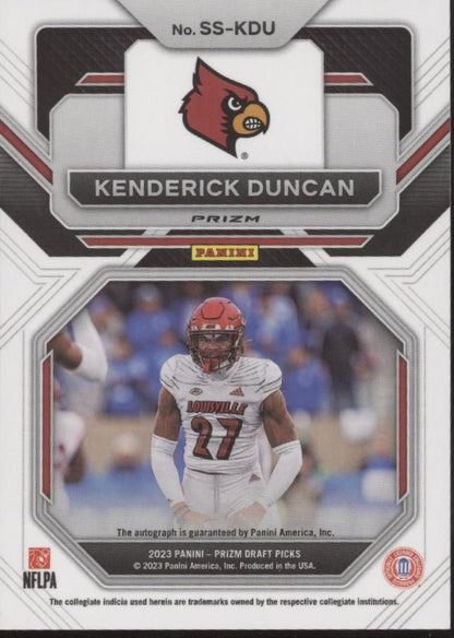 Kenderick Duncan 2023 Panini Prizm Draft Picks Sensational Signatures Prizm Auto - Collector Store LLC