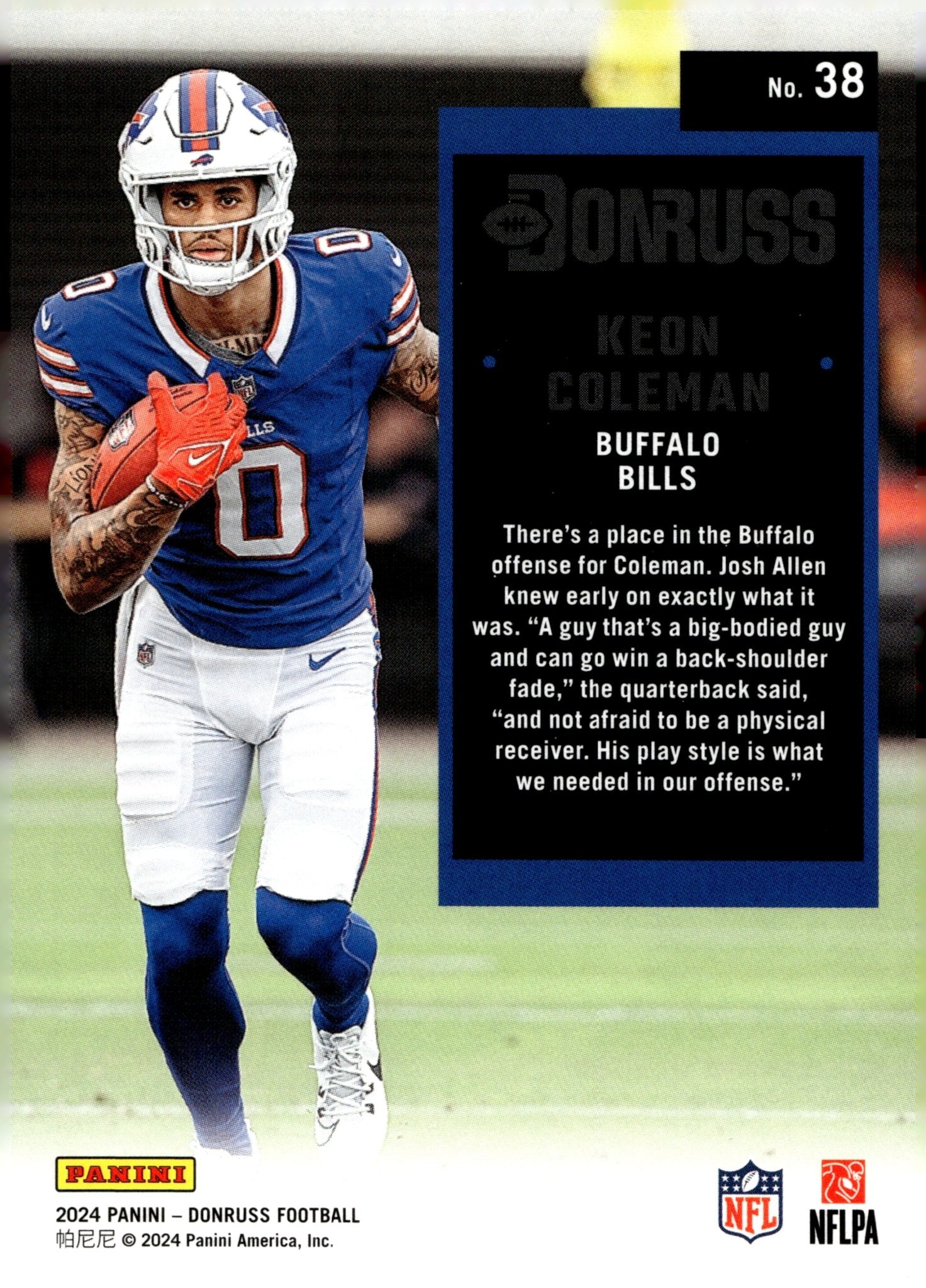 Keon Coleman 2024 Panini Donruss RC #38 - Collector Store LLC