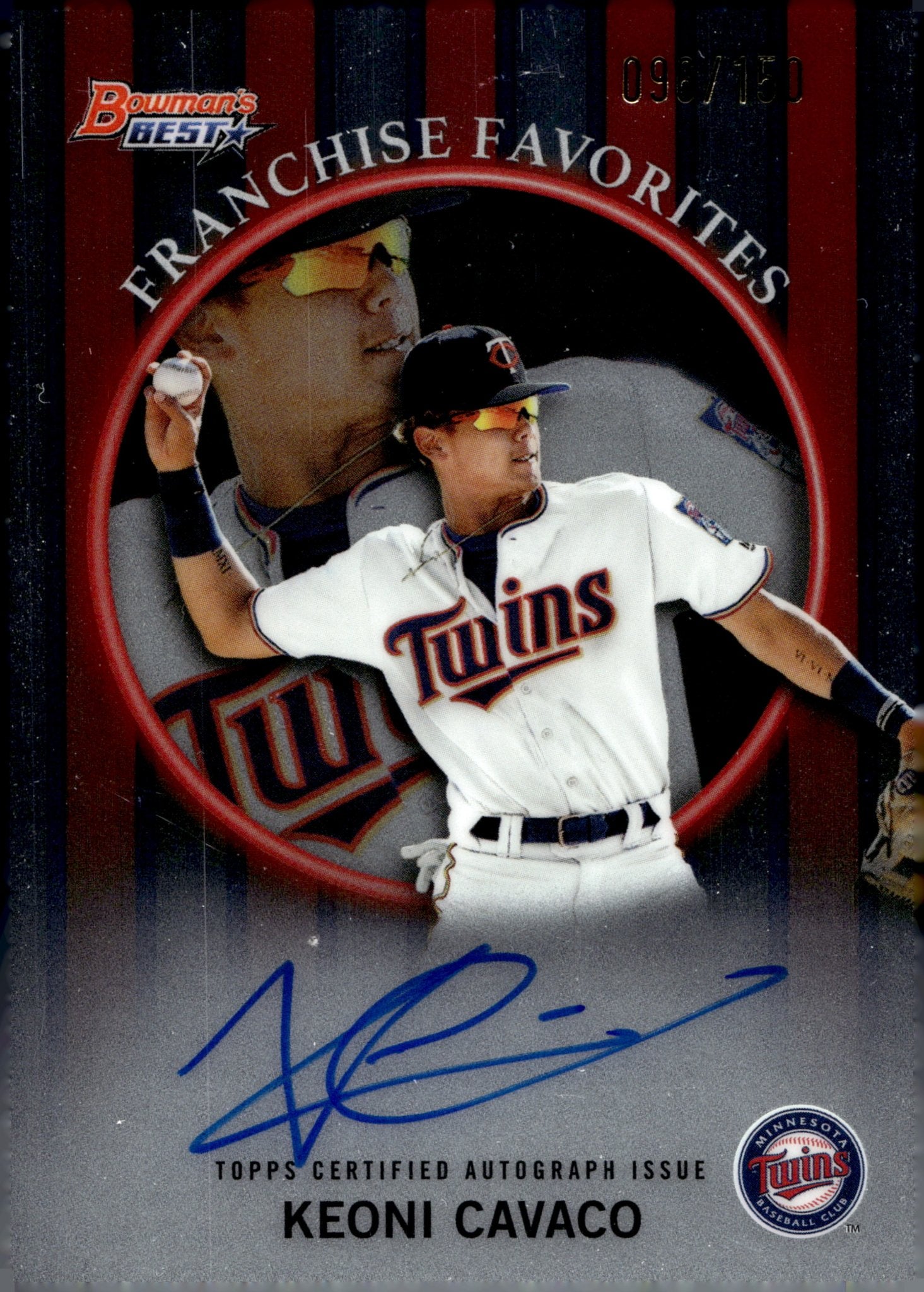 Keoni Cavaco 2019 Bowman's Best Franchise Favorites Auto 096/150 #99FFA - KC - Collector Store LLC