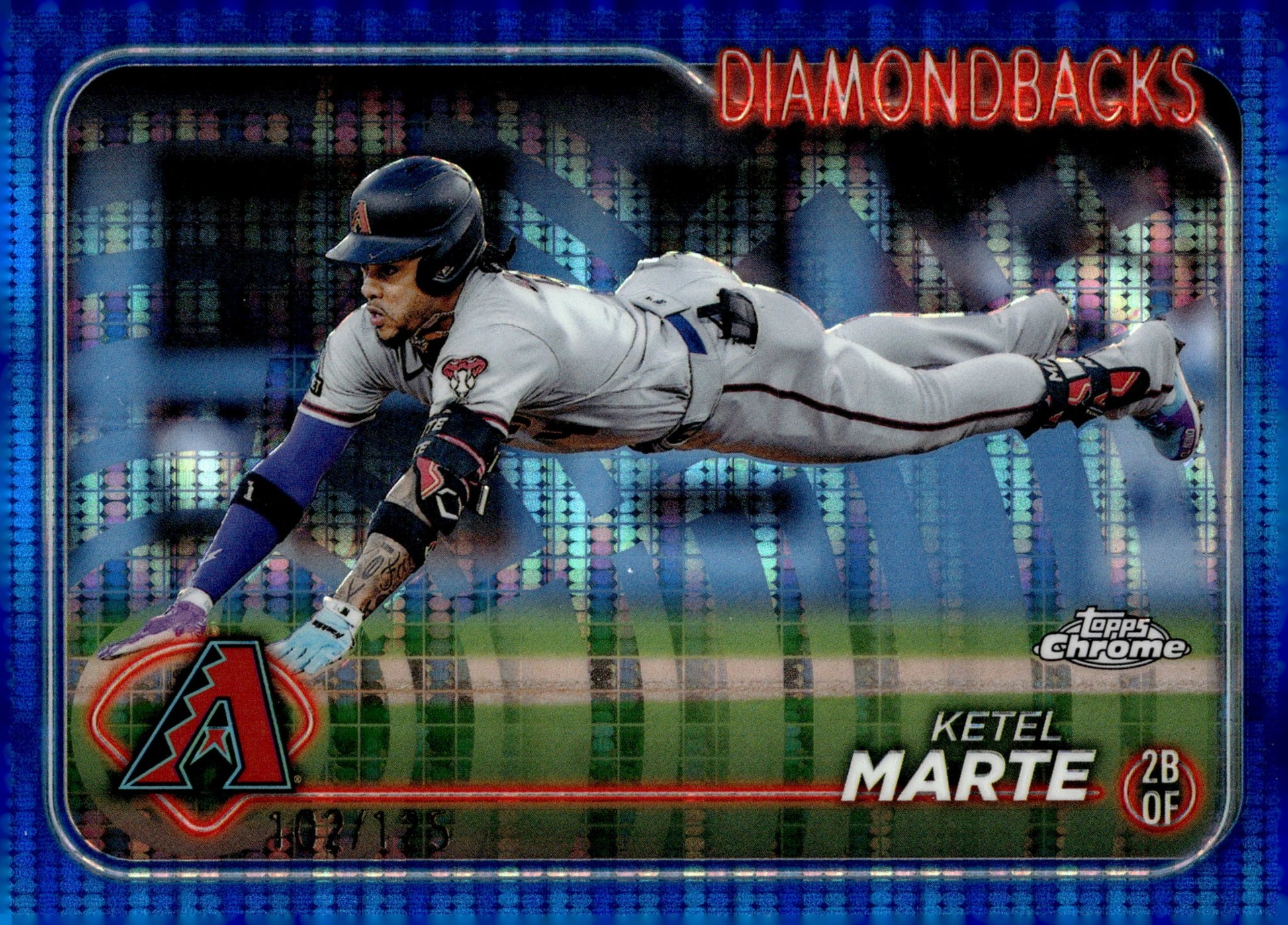 Ketel Marte 2024 Topps Chrome Blue Sonar Refractor 102/125 #35 - Collector Store LLC