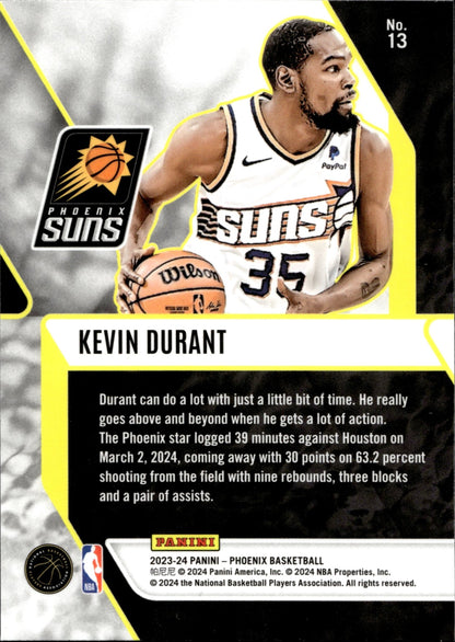 Kevin Durant 2023 - 24 Panini Phoenix Blue Ice Refractor #13 - Collector Store LLC