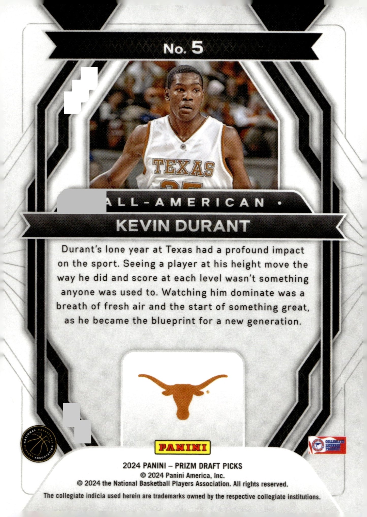 Kevin Durant 2024 Panini Prizm Draft Picks All American #5 - Collector Store LLC
